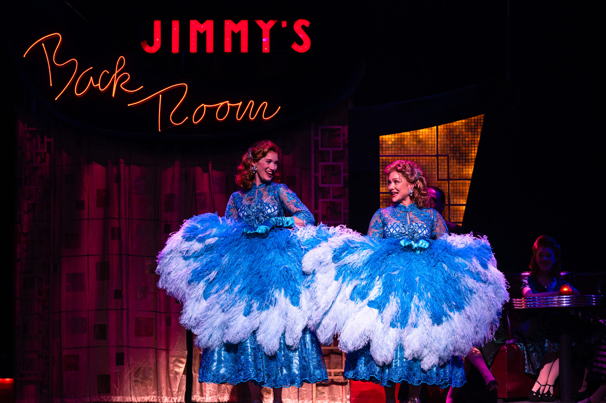 Courtney Markowitz as Betty Haynes and Karli Dinardo as Judy Haynes in the new TUTS production of Irving Berlin's White Christmas. Photos by Tasha Gorel.