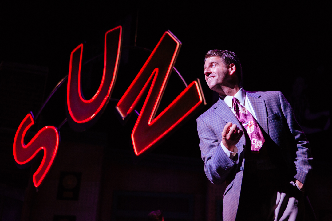Bryan Langlitz as Sam Phillips in 2016 Theatre Under The Stars production of Million Dollar Quartet at Miller Outdoor Theater. Bryan Langlitz as Sam Phillips in 2016 Theatre Under The Stars production of Million Dollar Quartet at Miller Outdoor Theater.